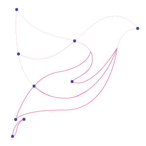 Connected lines forming the NIJEI bird